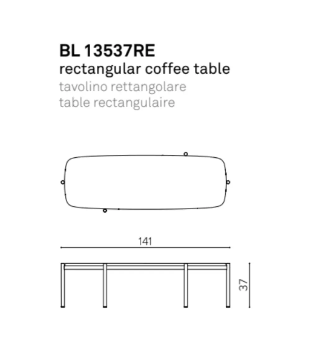 Tavolino Rettangolare Blade BL...