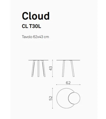 Tavolino Cloud CL T30L - True