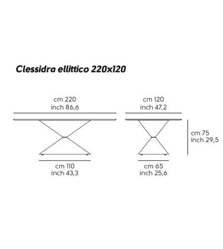 Tavolo Clessidra Ellittico - Midj