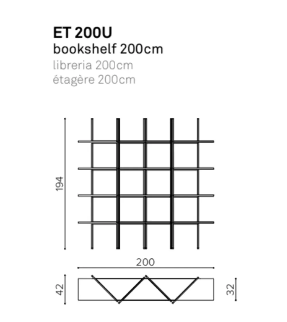 Ethrio ET 200U Bücherregal - True