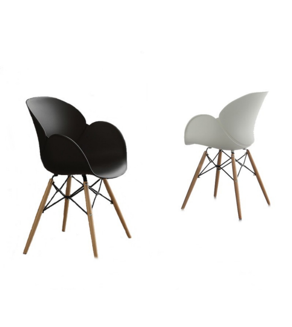 Set 2 Lotus Wood  Stühle - La Seggiola