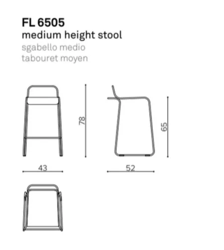 Tabouret Moyen Flow FL 6505 - True