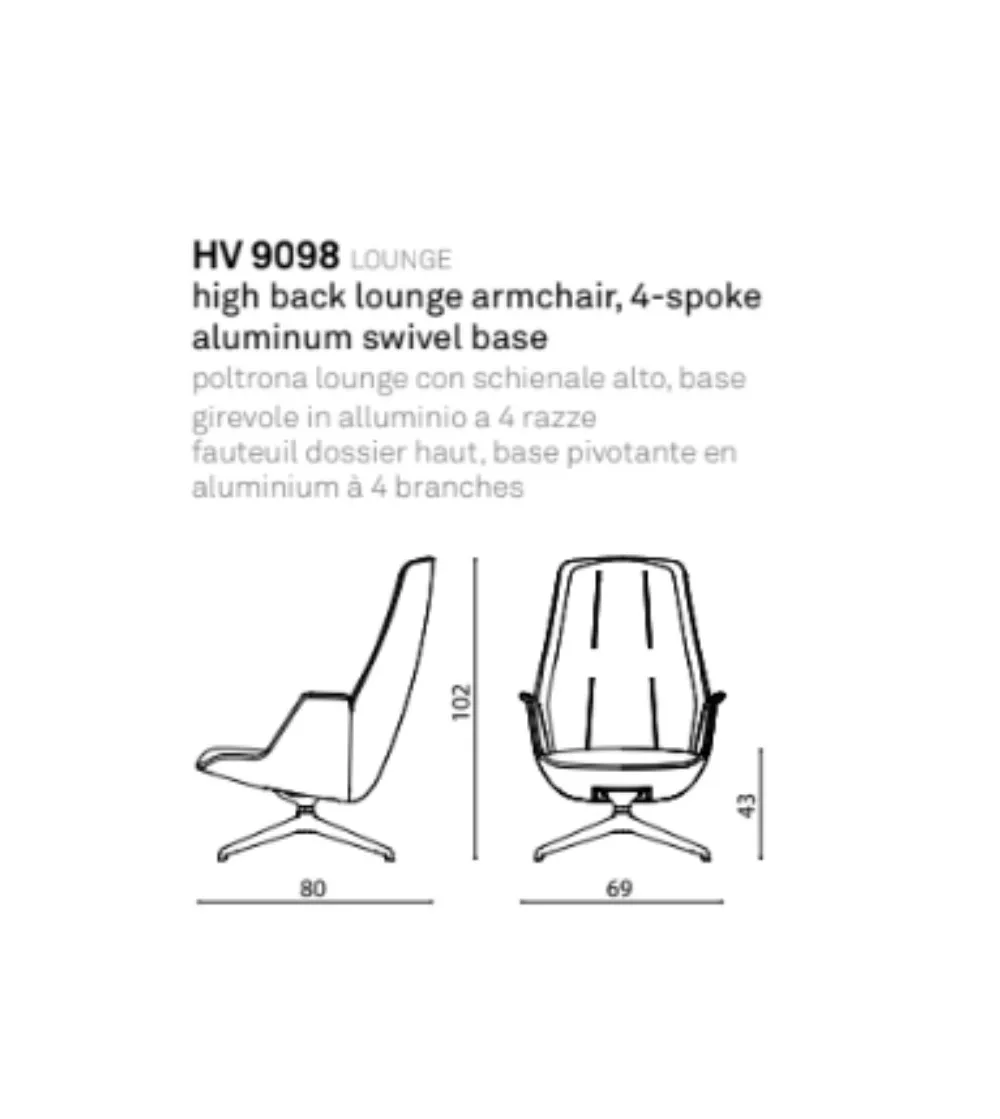 Poltrona Girevole Hive HV 9098 - True