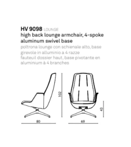 Sillón Giratorio Hive HV 9098 - True