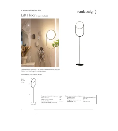 Lámpara de Pie Lift - Ronda Design