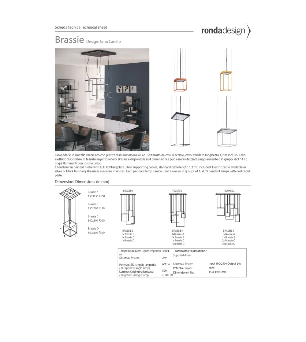 Ronda Design - Brassie Hängelampe