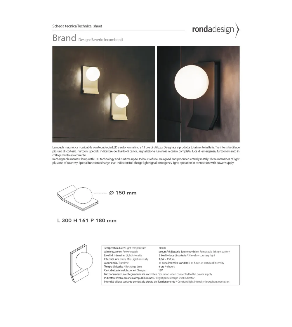 Lámpara de Pared Brand - Ronda Design