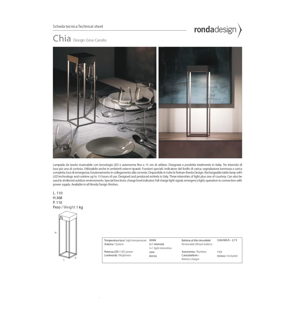 Lámpara de Mesa Chia - Ronda Design