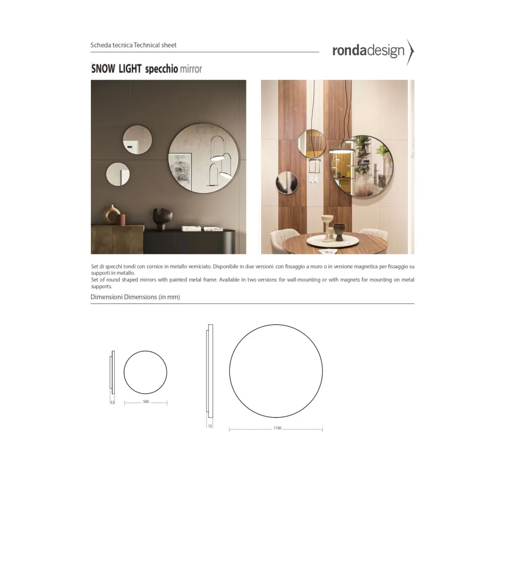 Espejo Snow Light - Ronda Design