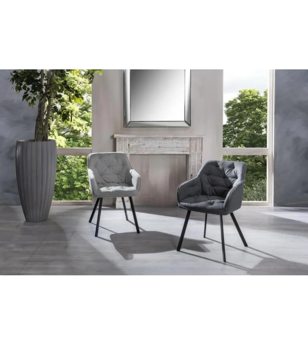 Set 2 Sedie Elsa Grigio Scuro - Stones