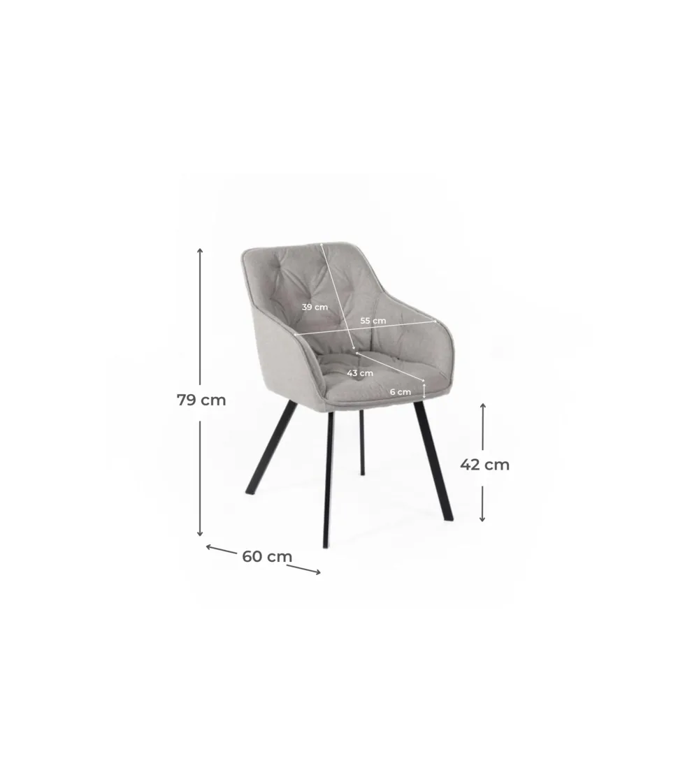Set 2 Sedie Elsa Grigio Chiaro - Stones