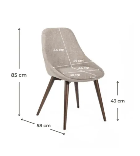 Ensemble de 4 Chaises Astrid Marron Clair - Stones
