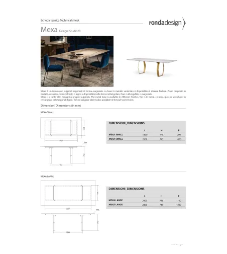 Tavolo Rettangolare Mexa - Ronda Design
