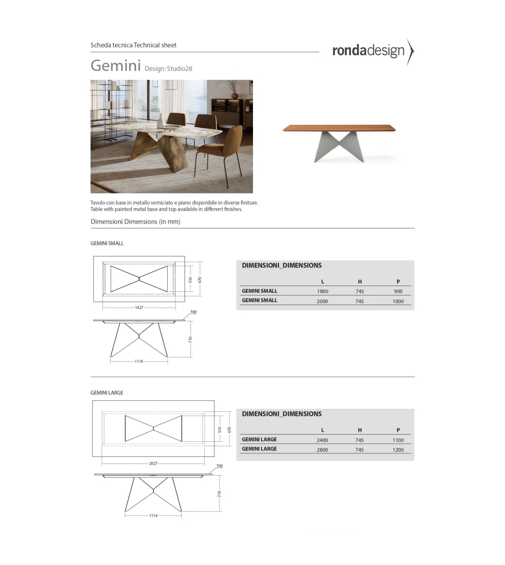 Tavolo Gemini - Ronda Design