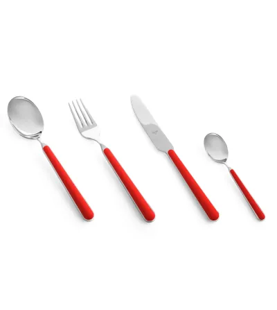 Ensemble de Couverts de 24 Pièces Fantasia Corail Rouge -...