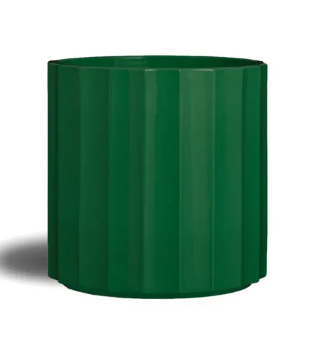 Bitossi Ceramiche - OBJ00012 Mittelgroße grüne Säulenvase aus der Torsi-Kollektion