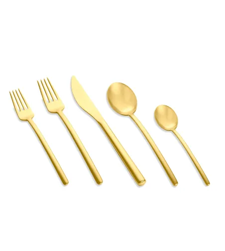 Ensemble de Couverts de 24 Pièces Due Ice Or - Mepra