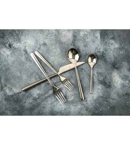 Ensemble de Couverts de 24 Pièces Linea Champagne - Mepra