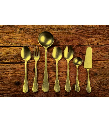 Ensemble de Couverts de 24 Pièces Epoque Étain Or - Mepra