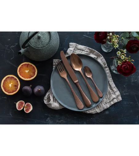 Ensemble de Couverts de 24 Pièces Epoque Étain Bronze - Mepra