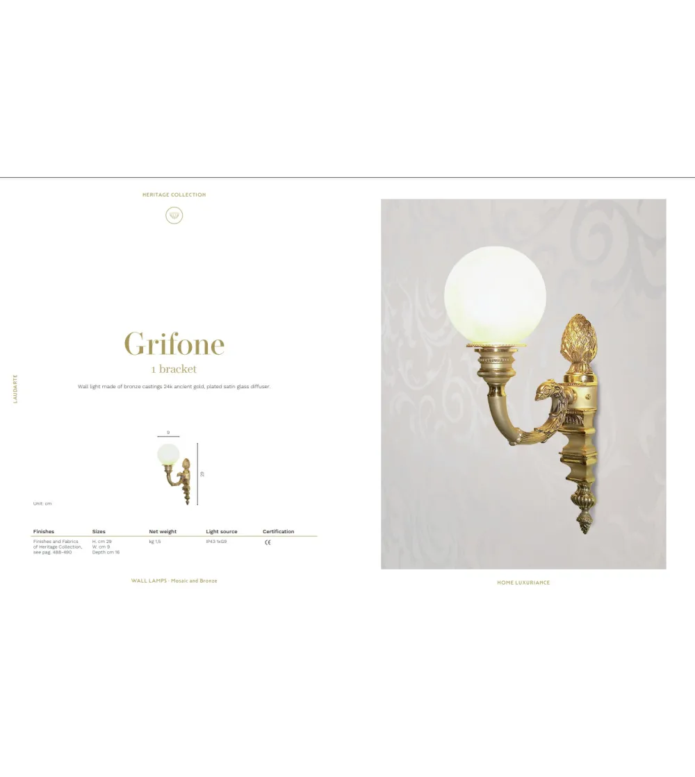 Lampada da Parete Grifone - Laudarte