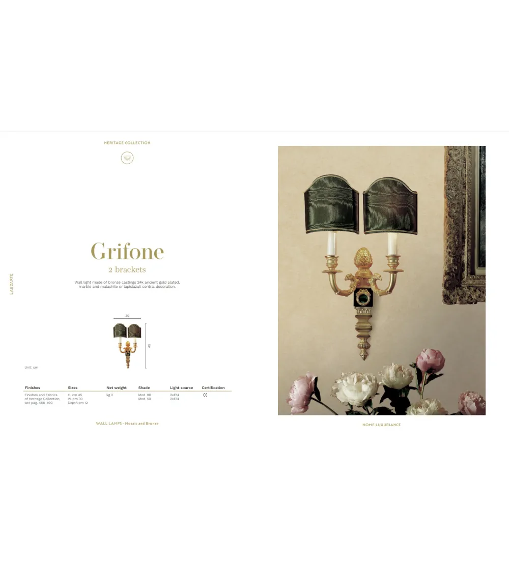 Lampada da Parete Grifone 2 Luci -...