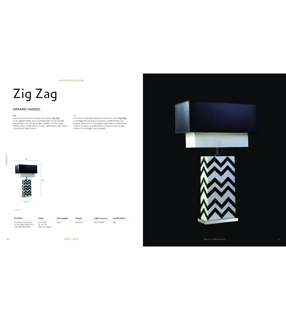 Lampada da Tavolo Zig Zag - Laudarte