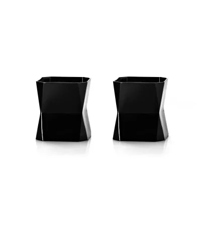Set 2 Bicchieri Double Old Fashion Black Cini Boeri -...