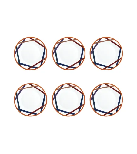 Juego de 6 Platos Llanos Nastri Multicolor - Missoni