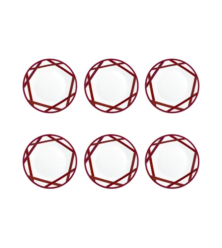 Missoni - Set mit 6 Nastri Bordeaux Speiseteller