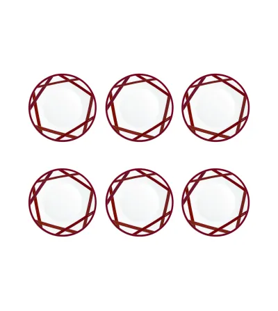 Missoni - Set of 6 Nastri Bordeaux Soup Plates