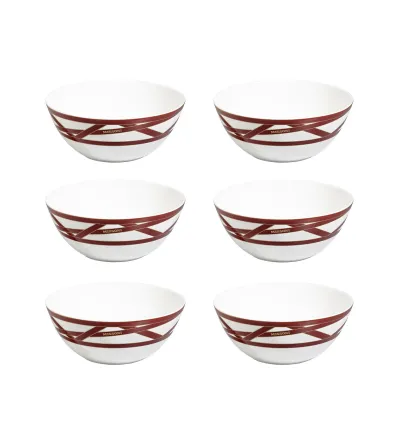 Missoni - Set of 6 Nastri Bordeaux Soup Bowls