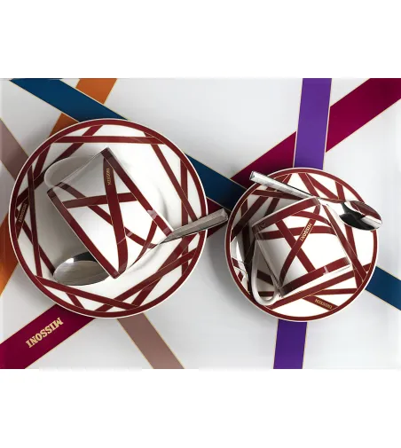 Missoni - Set of 6 Nastri Bordeaux Tea Cups