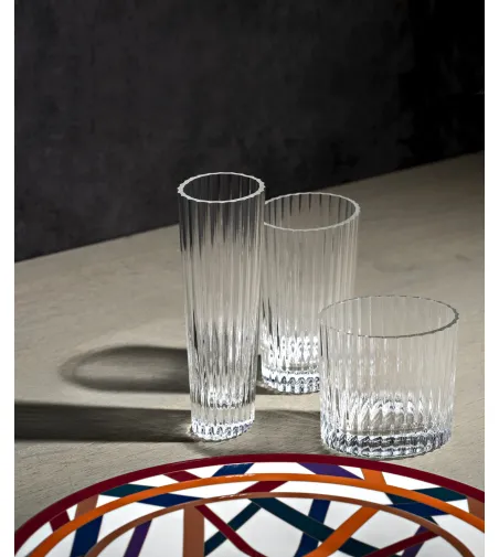 Juego de 6 Vasos de Agua Nastri Transparente - Missoni
