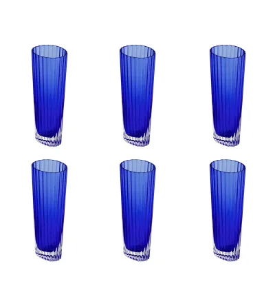 Missoni - Set of 6 Nastri Blue Champagne Glasses