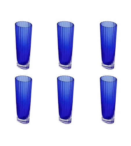 Juego de 6 Vasos de Champán Nastri Blue - Missoni