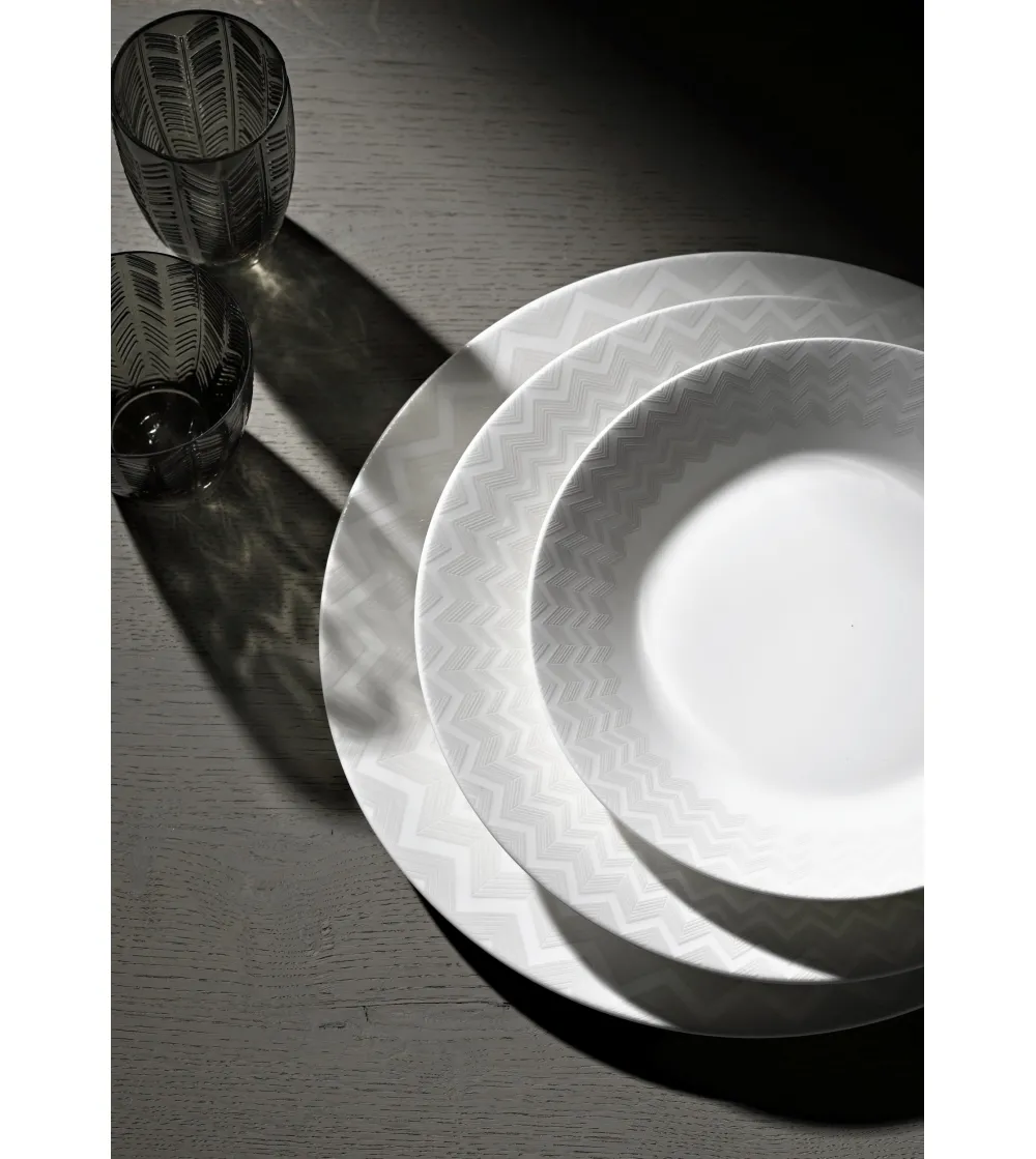 Set 6 Piatti Piani Zig Zag White -...