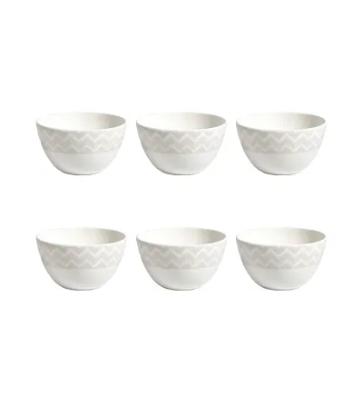 Missoni - Set of 6 Zig Zag White Rice Bowls