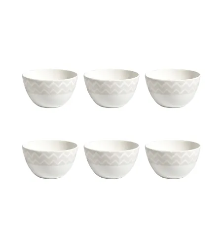 Lot de 6 Bols à Riz Zig Zag White - Missoni