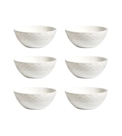 Missoni - Set of 6 Zig Zag White Soup Bowls