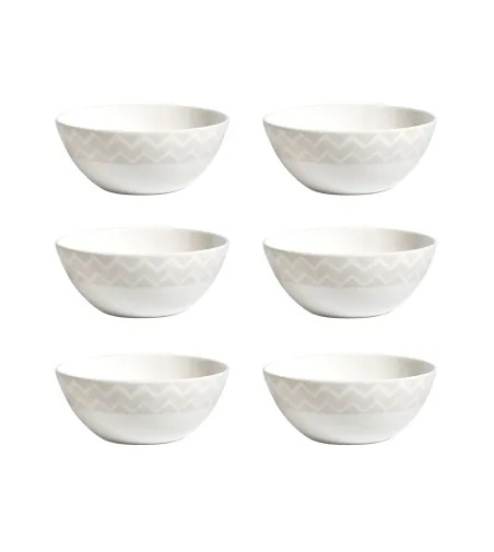 Missoni - Set mit 6 Zig Zag White Suppenschüsseln