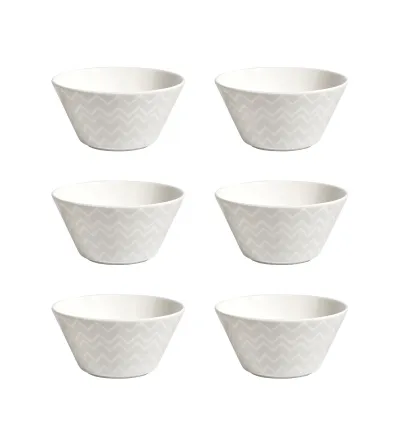 Set 6 Coppette Macedonia Zig Zag White - Missoni