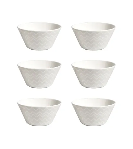 Set 6 Coppette Macedonia Zig Zag White - Missoni