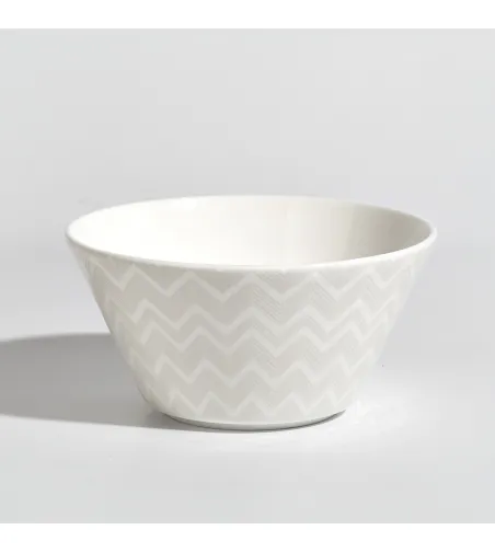 Missoni - Set of 6 Zig Zag White Fruit Bowls