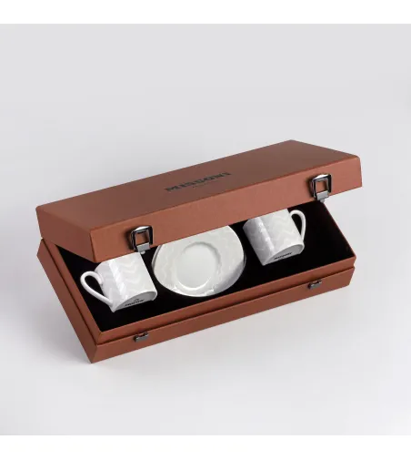 Luxury Box avec 2 Tasses à Café Zig Zag White - Missoni