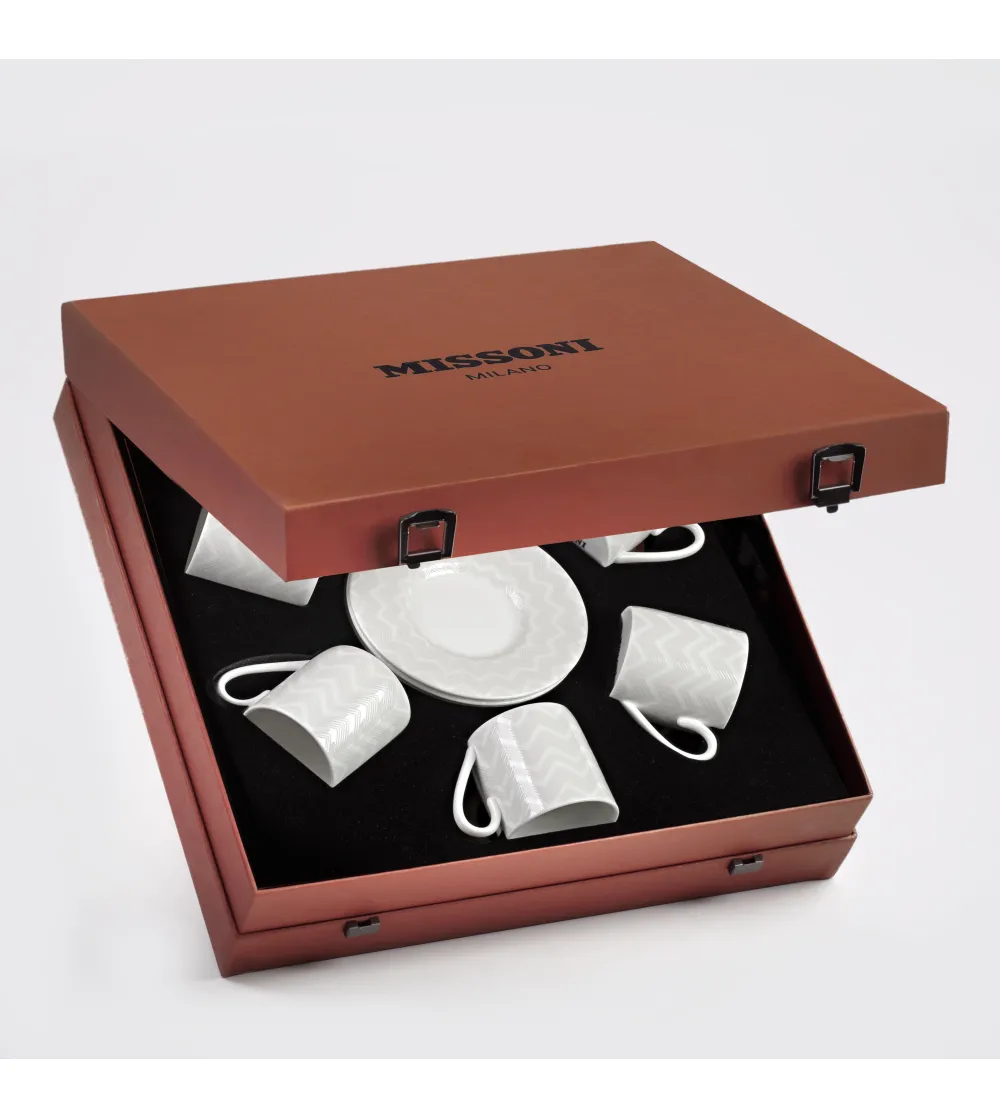 Luxury Box con 6 Tazze da Caffè Zig Zag White - Missoni