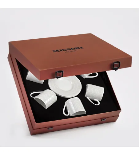 Luxury Box con 6 Tazze da Caffè Zig Zag White - Missoni