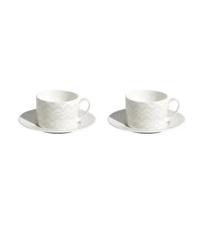 Missoni - Luxury Box with 2 Zig Zag White Tea Cups 2