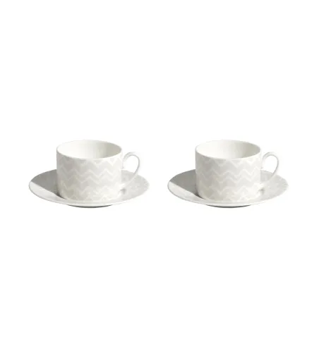 Missoni - Luxury Box with 2 Zig Zag White Tea Cups