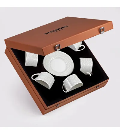 Missoni - Luxury Box with 6 Zig Zag White Tea Cups